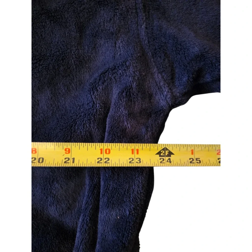Polo Ralph Lauren Mens Navy Blue Plush Fleece Robe One Size Shawl Collar Pony